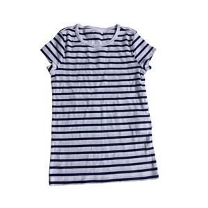 Abercrombie Kids Girls Sz 5/6 Navy White Striped Short Sleeve Top Tee